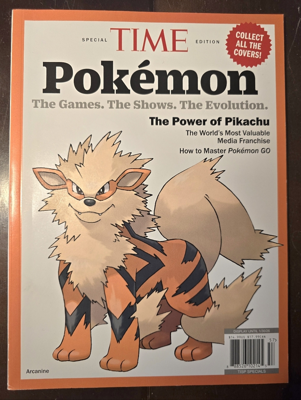Time Magazine Pokemon Special Edition Arcanine Cover 2025 Publication NEW